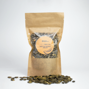 DIDELĖS SŪDYTOS MOLIŪGŲ SĖKLOS – Švelniai Skrudintos (100g)